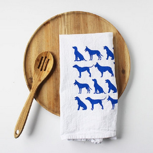 Hand Printed Flour Sack Dish Cloth 100% Cotton Fabric Washable Reusable Multipurpose Kitchen Towel Dish Towel Face Towels