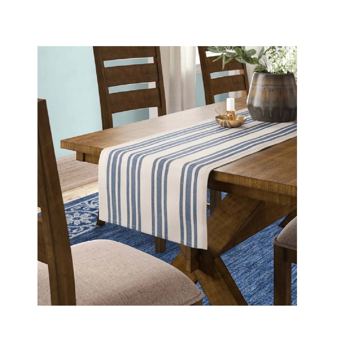 Best Selling 100% Cotton Weaver Rectangular Striped Table Runners Perfect For Breakfast Lunch Dinning Table Cloth