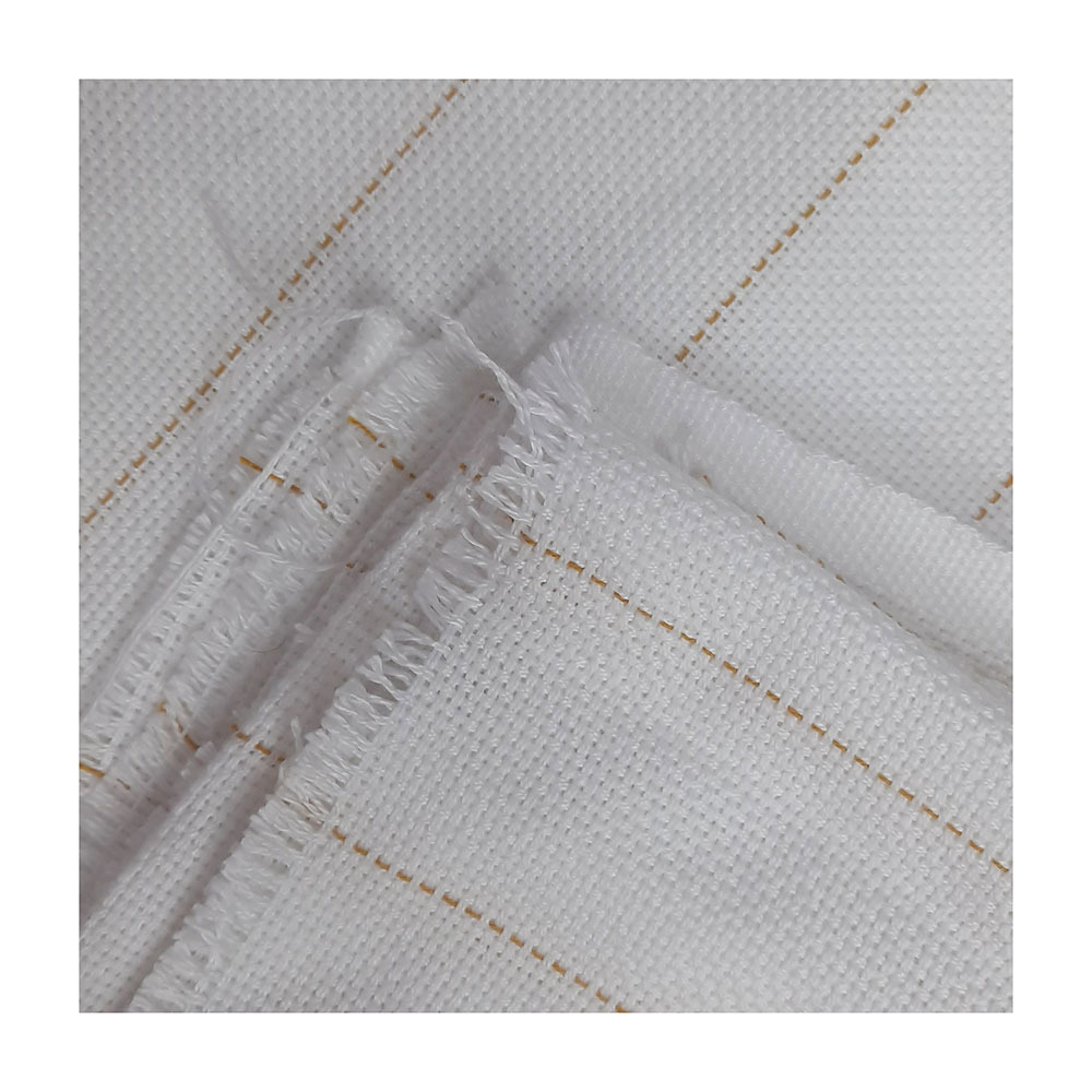 Hot Selling White Rug Punch Needle Monks Cloth For Hand Embroidery With Golden Line In Stock Items Reusable