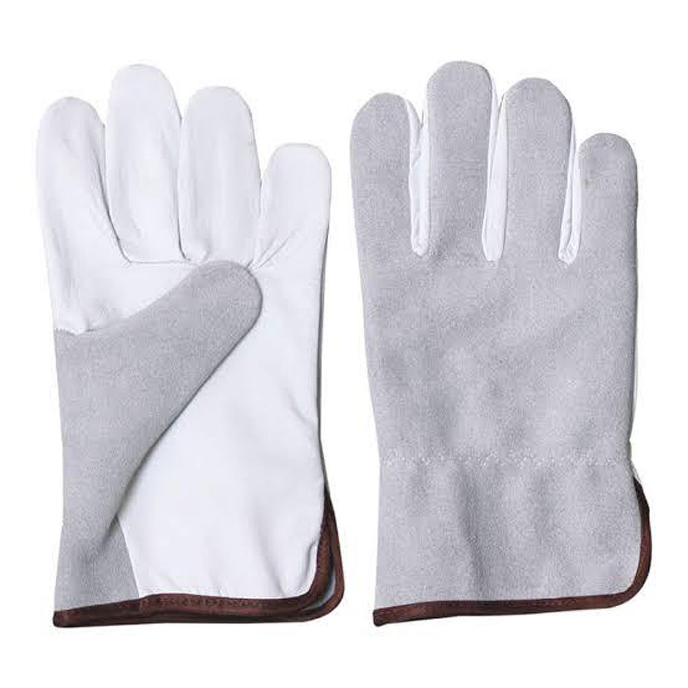 Leather Combi Gloves For Industrial Work Heavy Duty Working Gloves For Men Combination Split Back Grain Palm Working Glove Combi