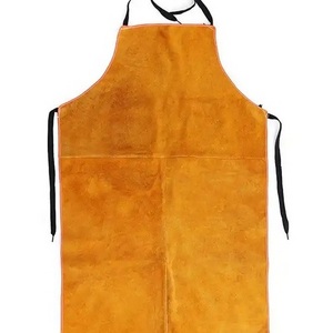 Golden Brown Colour Cow Split Leather Apron Welding Protection And Safety Clothing Leather One Size Welder Clothing