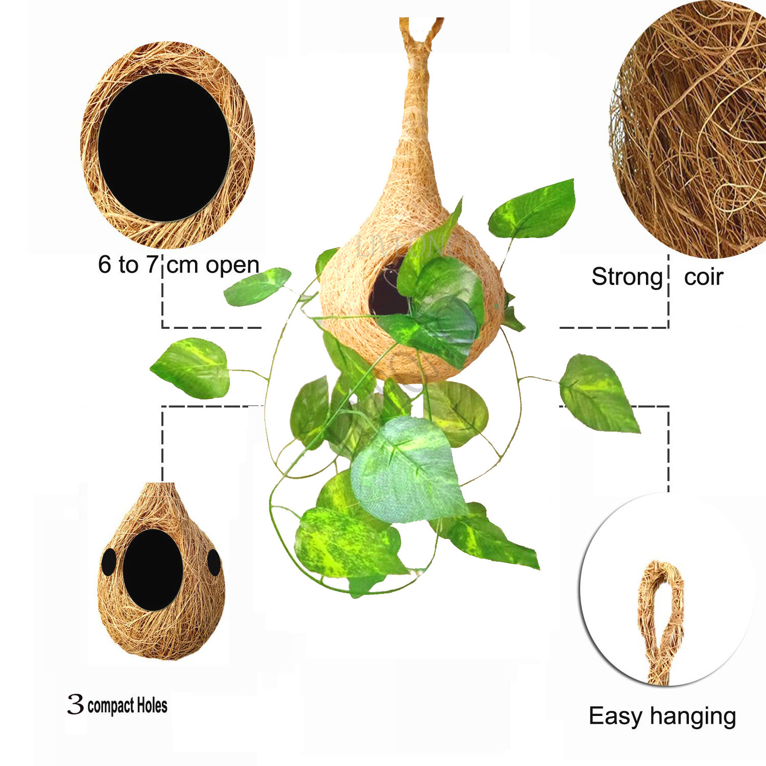 Best Selling New Design 3 Hole Nest Bird House Available at Wholesale Price from Indian Exporter and Manufacturer