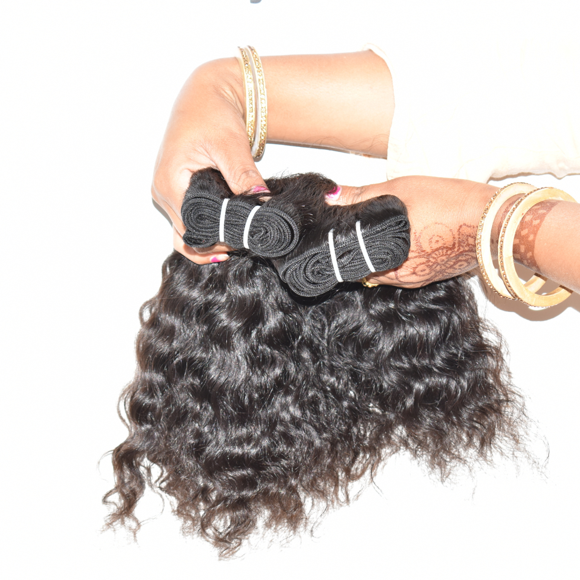 Raw Virgin Temple Unprocessed Natural Curly Bundles No Chemical Processed Indian Hair Extensions Human Hair