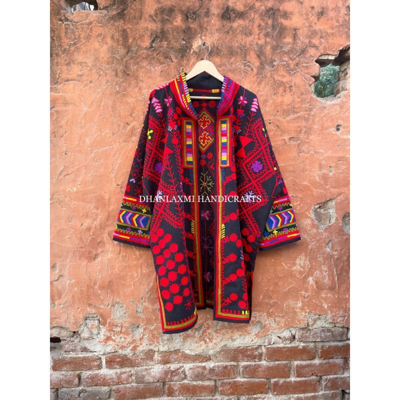 Wholesale Indian Cotton Suzani Hand-Embroidery Floral Print Kimono Maxi Bathrobe Sleepwear Handmade Robes Night Gown Robe