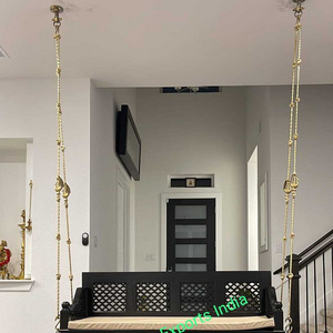 Ceiling Swing, Hanging Swing,  Indoor Swing  CHAIR,  With Brass Chain Set  Maharaja Traditional Wooden Jhoola For Living Room