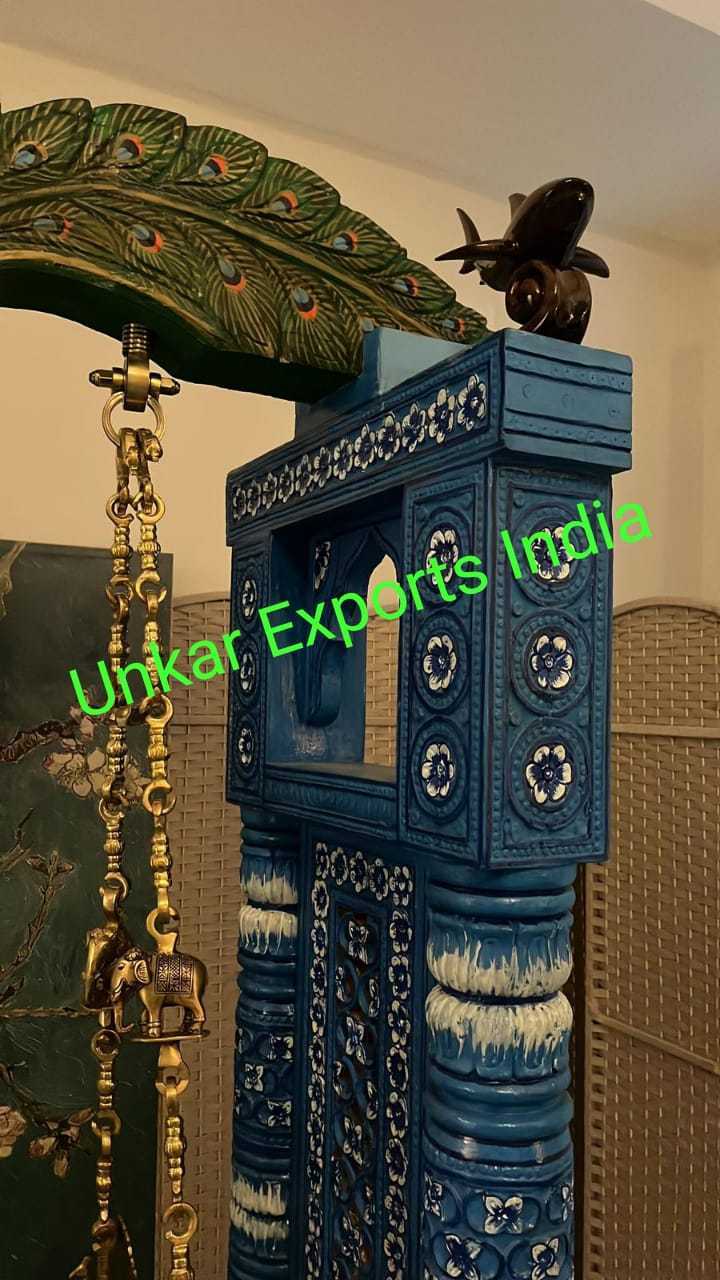 Hand Carved And Hand Painted Dolid Teak Wood Swing Outdoor Swing Jhula for Home  for event and wedding Swing for porch wood