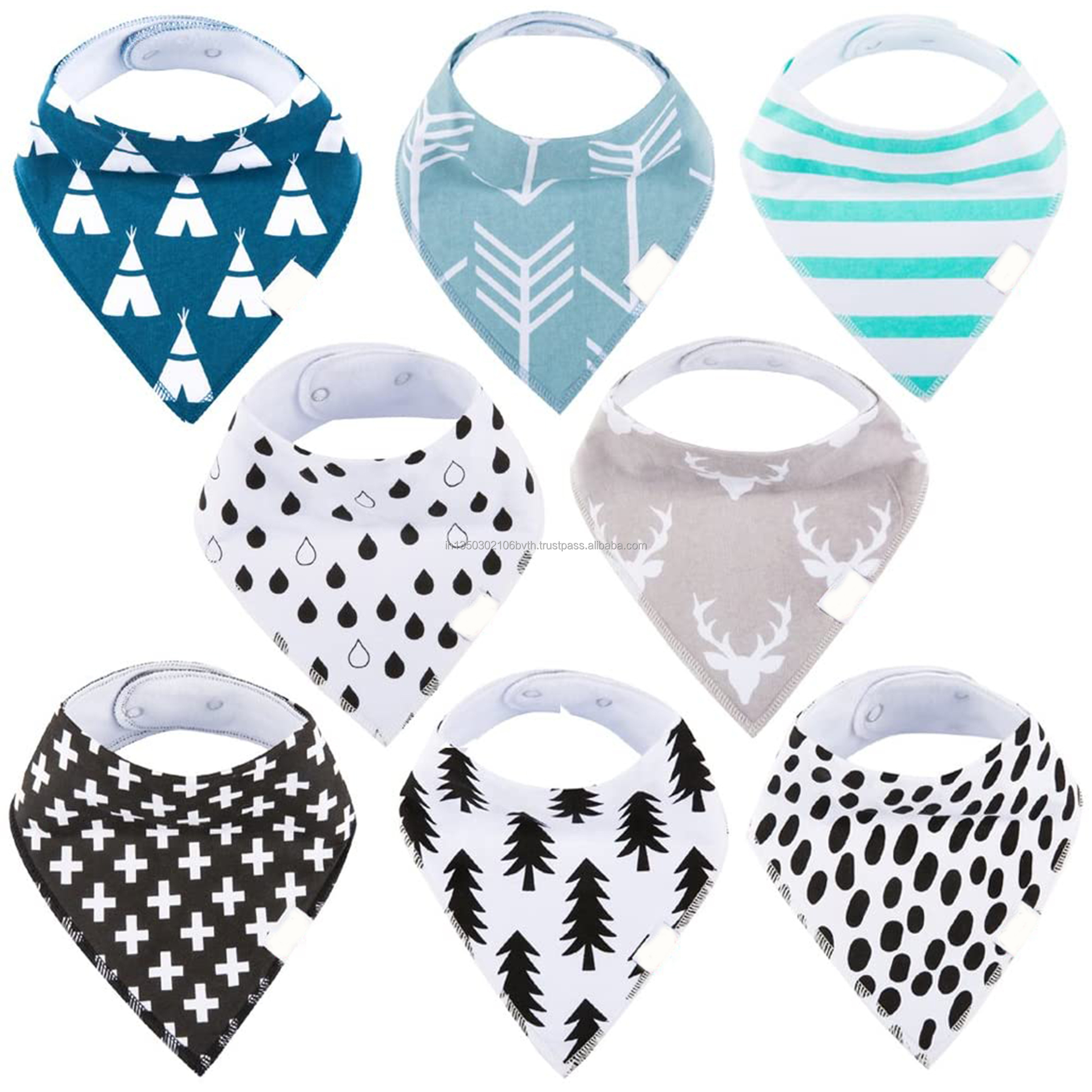 Hot sell promotion soft bandana baby bibs at competitive price with available cute attractive prints