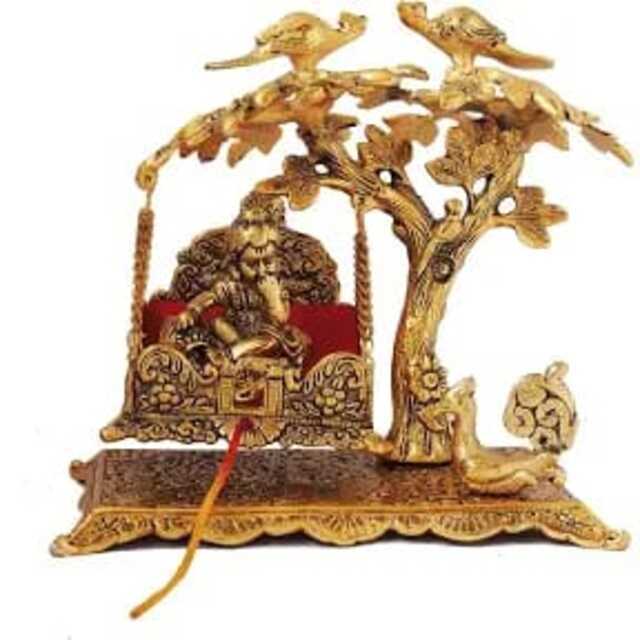 High quality Handmade Gold Plated Bal Krishna Jhoola For Temple Decor And Home Decoration manufacturer from India