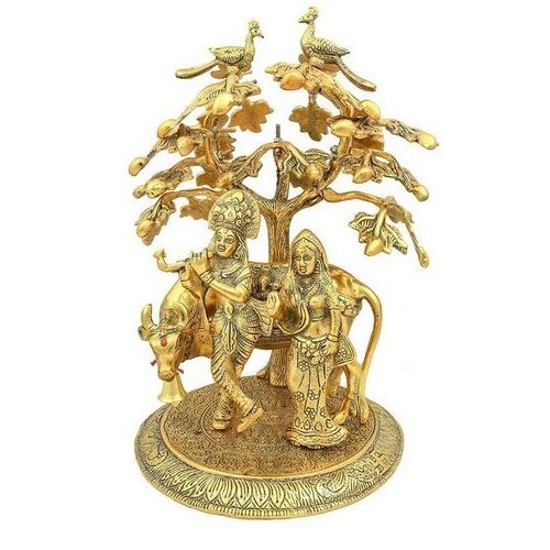 Custom Hand Crafted Small Lord Krishna Garden Statue Decor  Brass Metal Radha Krishna Statue manufacturer from india