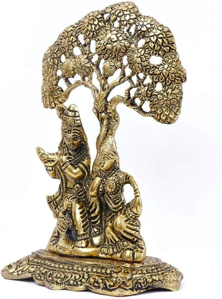 Custom Hand Crafted Small Lord Krishna Garden Statue Decor  Brass Metal Radha Krishna Statue manufacturer from india