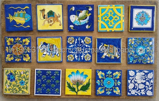 Handmade Ceramic Hand Painted Moosic Tiles For Home Decoration Living Room Wall Tiles Diwali Home Decor