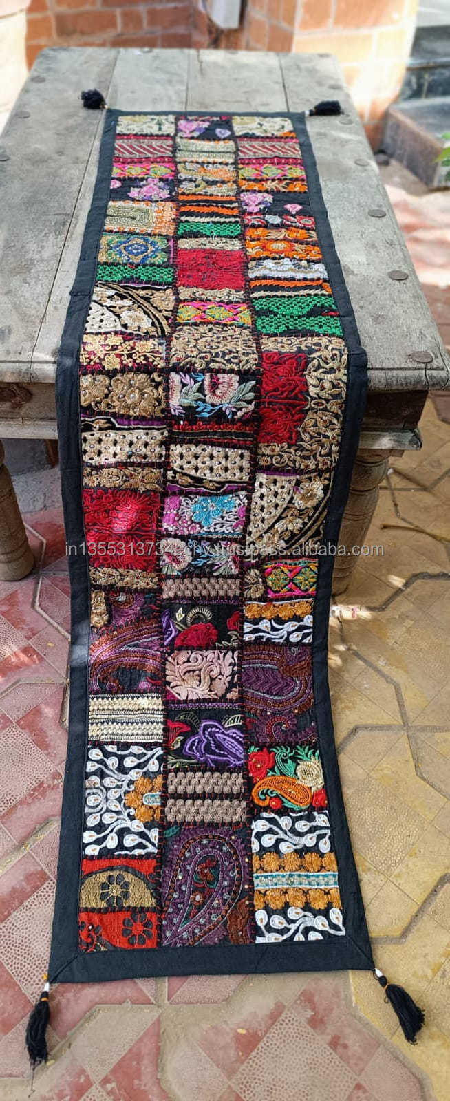 Handmade Decorative Embroidered Table Cloth Indian Unique Patchwork Dinning Table Runner For Table Runner Wall Hanging Tapestry