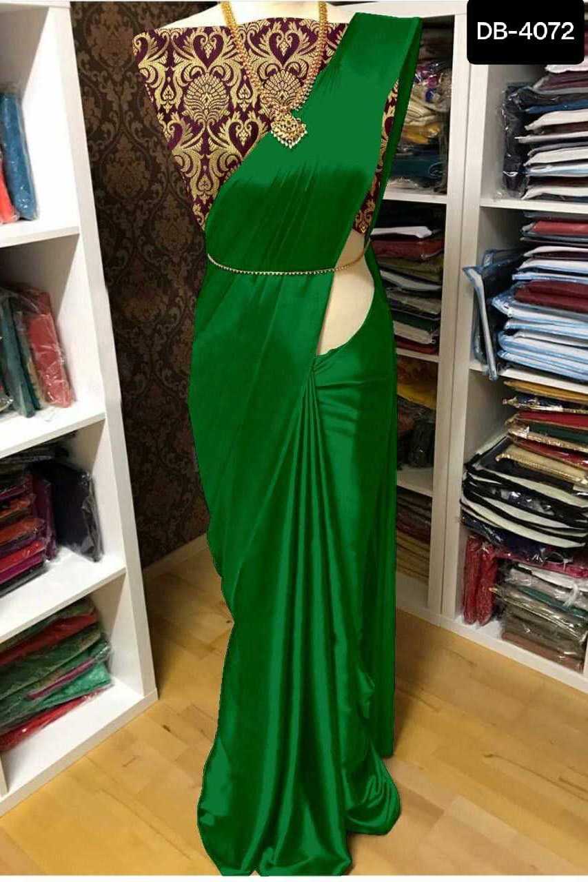 Indian Ethnic Wear Satin Silk Saree with Fancy Jacquard Silk Blouse for Party Wear and Festival Wear Indian Designer Saree