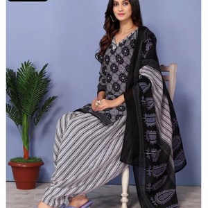 Indian and Pakistani Style Designer Women War Cotton Dress with Dupatta Set Manufacture and Wholesale Price Indian Salwar Kameez