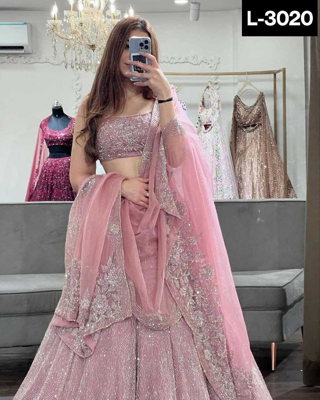 New Arrival Georgette Embellished with Beautiful Shimmer Dori Work Work Lehenga choli with Organza Dupatta for Women Wear Choli