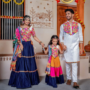 Indian Traditional Women Wear Heavy Machine  Work Lehenga Choli Ready Made Mans Kurtis and Kids Wear Lehenga Choli for Navratari