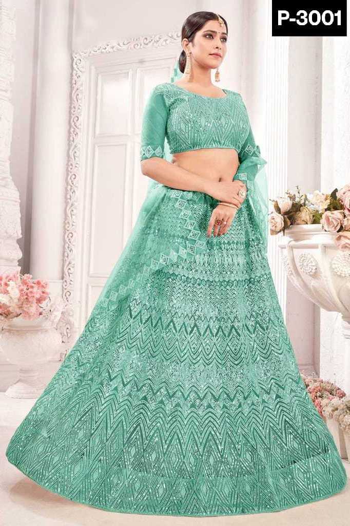 Indian Ethnic Wear Net with chain Work Lehenga choli and Both Side Chain Work Lace Border Dupatta Set for Women Wear Clothes