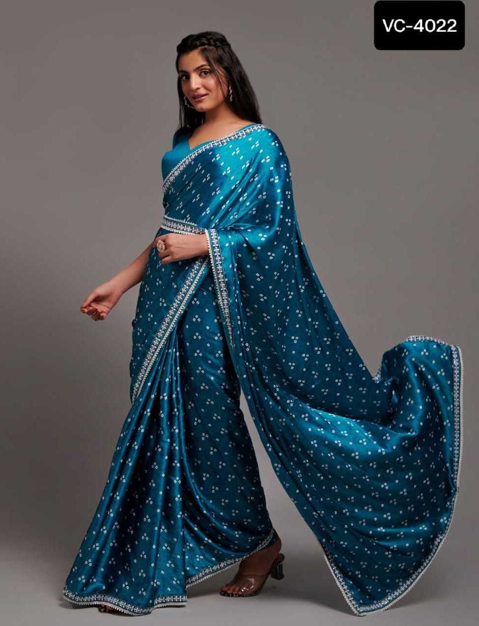 Latest Designer Indian and Pakistani Style Silk Saree with Embroidery work Lace Border for Women Indian Wholesale Price Clothes