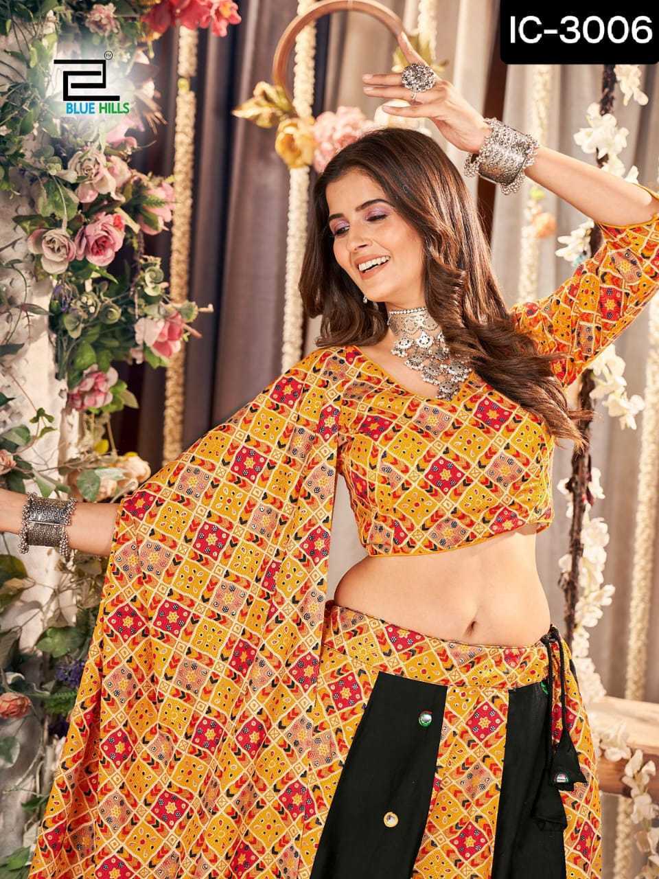 Indian Pakistani Festival Wear Cotton Lehenga choli with Printed Work Foil Mirror Work and Ready Made Lehenga Choli for Wome