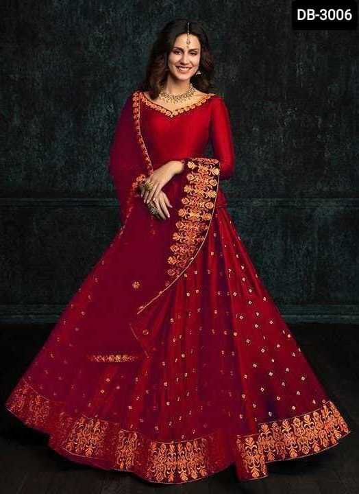 Indian and Pakistani Style Taffeta Silk Lehenga Choli with Embroidery Work and Beautiful Net Dupatta Set for Women Wedding Wear