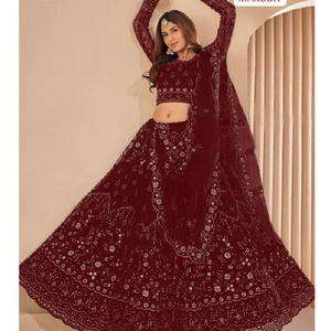 New Designer Women Wear Heavy Embroidery and Sequence Work chain Design Net Material Lehenga Choli for women Wedding Wear