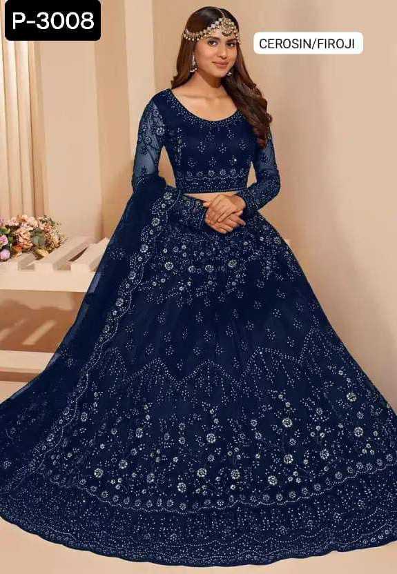 New Designer Women Wear Heavy Embroidery and Sequence Work chain Design Net Material Lehenga Choli for women Wedding Wear