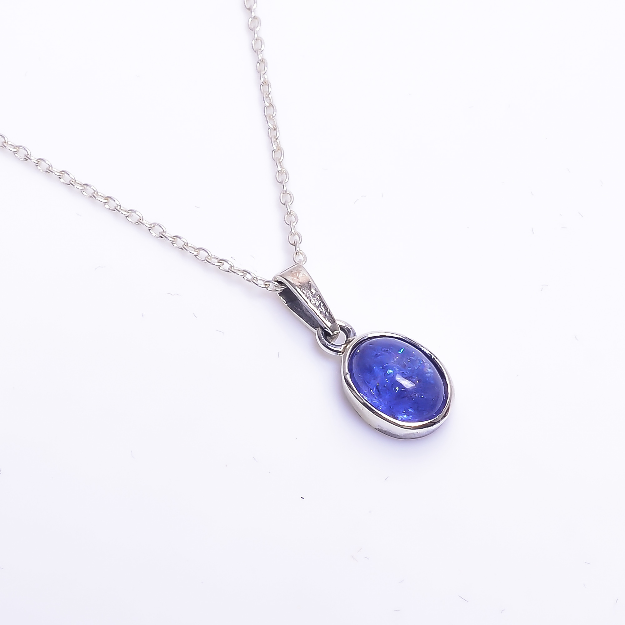 Natural Tanzanite Pendant Necklace 925 Sterling Silver Jewelry Tanzanite Necklace Wedding Gift