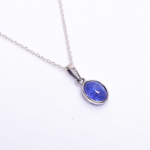 Natural Tanzanite Pendant Necklace 925 Sterling Silver Jewelry Tanzanite Necklace Wedding Gift