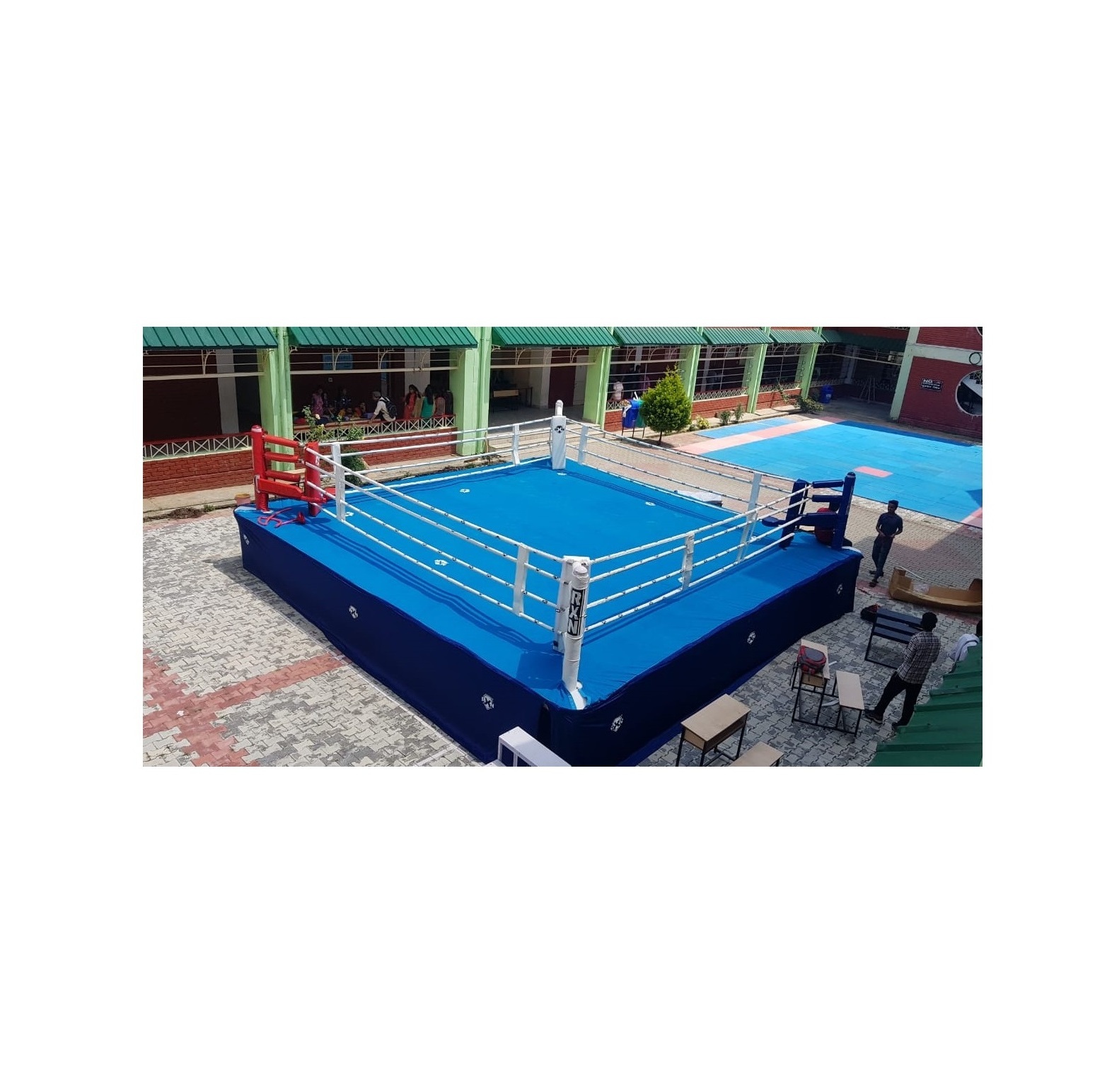 High Quality Red White and Blue Color Indoor Boxing Ring for Fitness Boxing Training from India Export