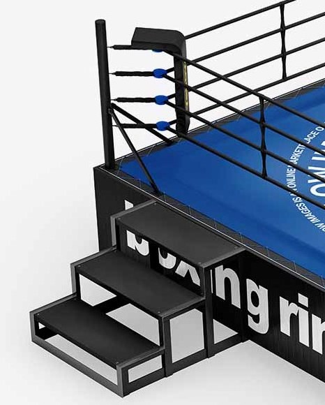 International Standard Quality Boxing Ring stairs for Sales Black Yellow Bag Print Red White Sport Vinyl Blue Customized Steel