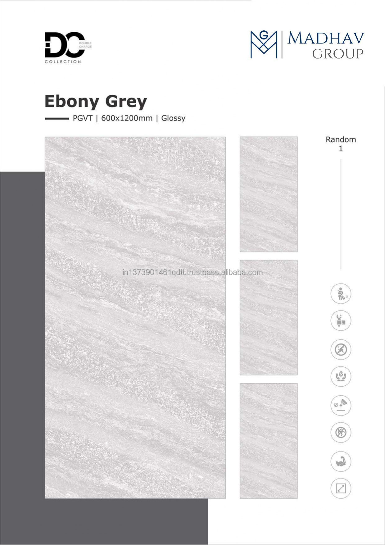 House Design Outdoor Ceramic Marble 3D Exterior Wall Tiles Ebony Grey Ceramic Tiles with Anti Slip Available at Export