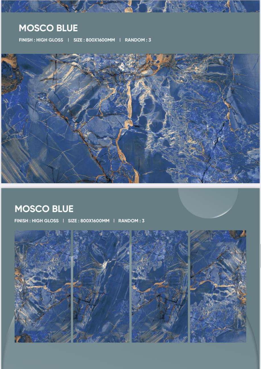 Most Selling Glossy Finished Mosco Blue Floor Tiles for Living Room Bedroom Tile from Indian Supplier