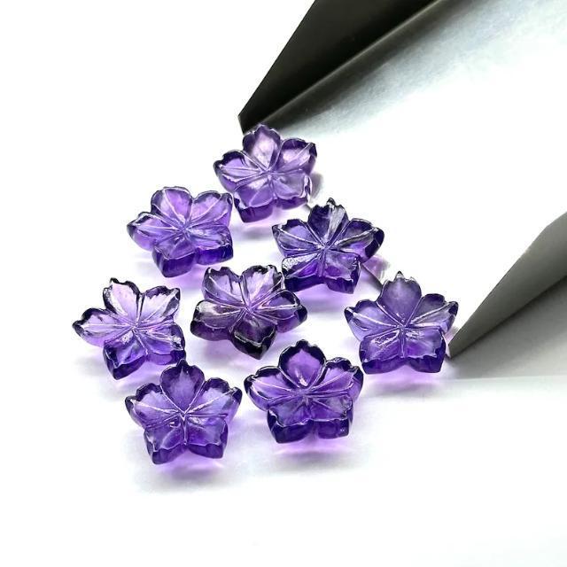 Natural Amethyst Flower Shape Carving Gemstone Beads Wholesale Best Quality Collection Luxury Beautiful Wholesale Price