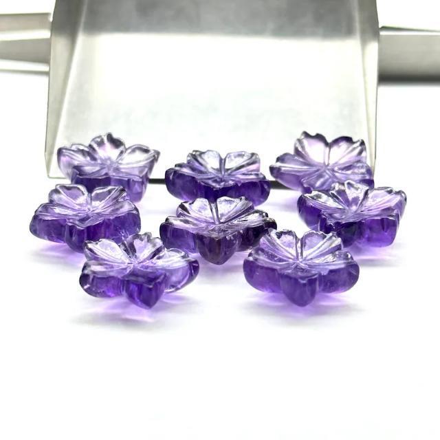 Natural Amethyst Flower Shape Carving Gemstone Beads Wholesale Best Quality Collection Luxury Beautiful Wholesale Price