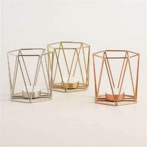 Compassion Collection Classic Design Set Of 3 Metal Iron Wire Frame Under Tea Light Candle Stand 3 Color For Home Table Decor