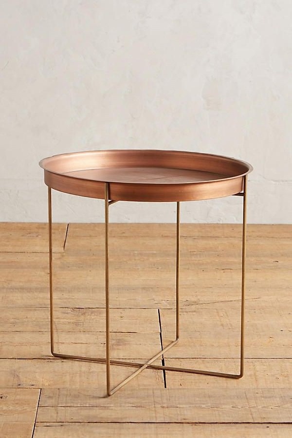 Highest Selling Classy Style Mirror Table Round Coffee Table Rose Gold In Color Metal Copper Wire Stand For Home And Hotel Rooms