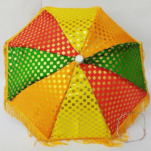 Decorative Sunshade Parasol Folding Canopy Fabric Ethnic Umbrella Colorful Brand New Vintage Brolly Indian Wedding Antique 5 Pcs