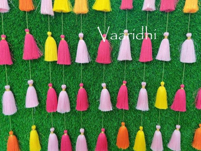 6 ft Tassel String hangings For Wedding Mehndi & Sangeet Decor Party Decor Tassel Wall Haldi Decor Bulk Product