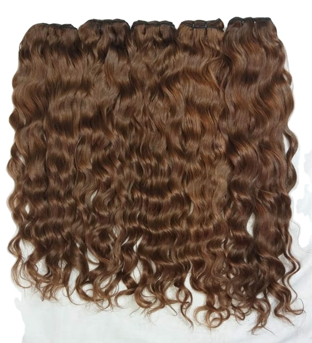 NATURAL BROWN RAW HAIR BUNDLES MACHINE WEFTED NATURAL WAVY