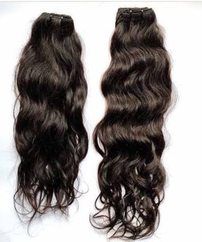 NATURAL BROWN RAW HAIR BUNDLES MACHINE WEFTED NATURAL WAVY