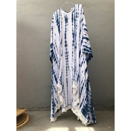 fashionable women beach sexy bikini tie dye with lace long sleeve bali beach dresses and kimono plus size silk robe