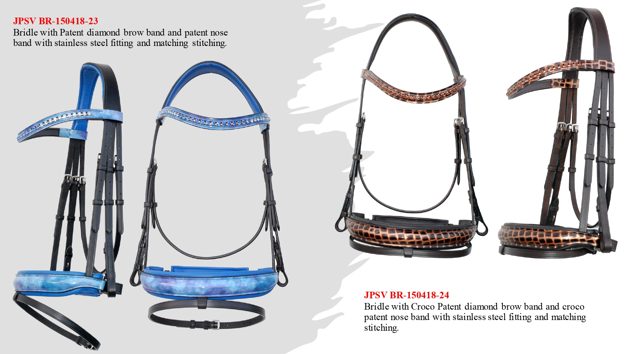 Snaffle contrast stitch Bridle wide padded noseband flash pull back clincher brow band extra soft padded headpiece