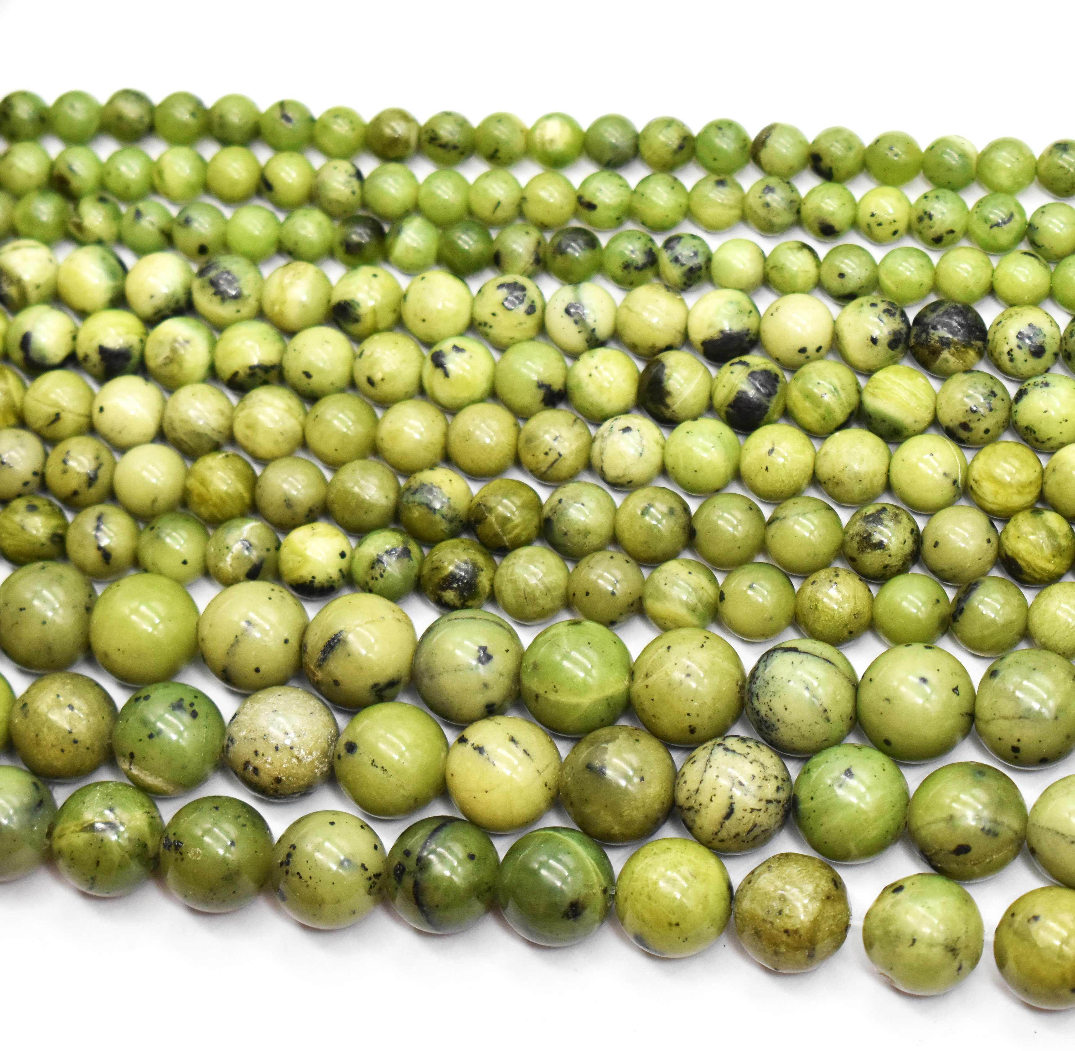 Natural Nephrite Jade Bead 16 Inch Strands Green Top Quality 6mm To 15 mm ( All Sizes Available ) Crystals Beads For Jewelry