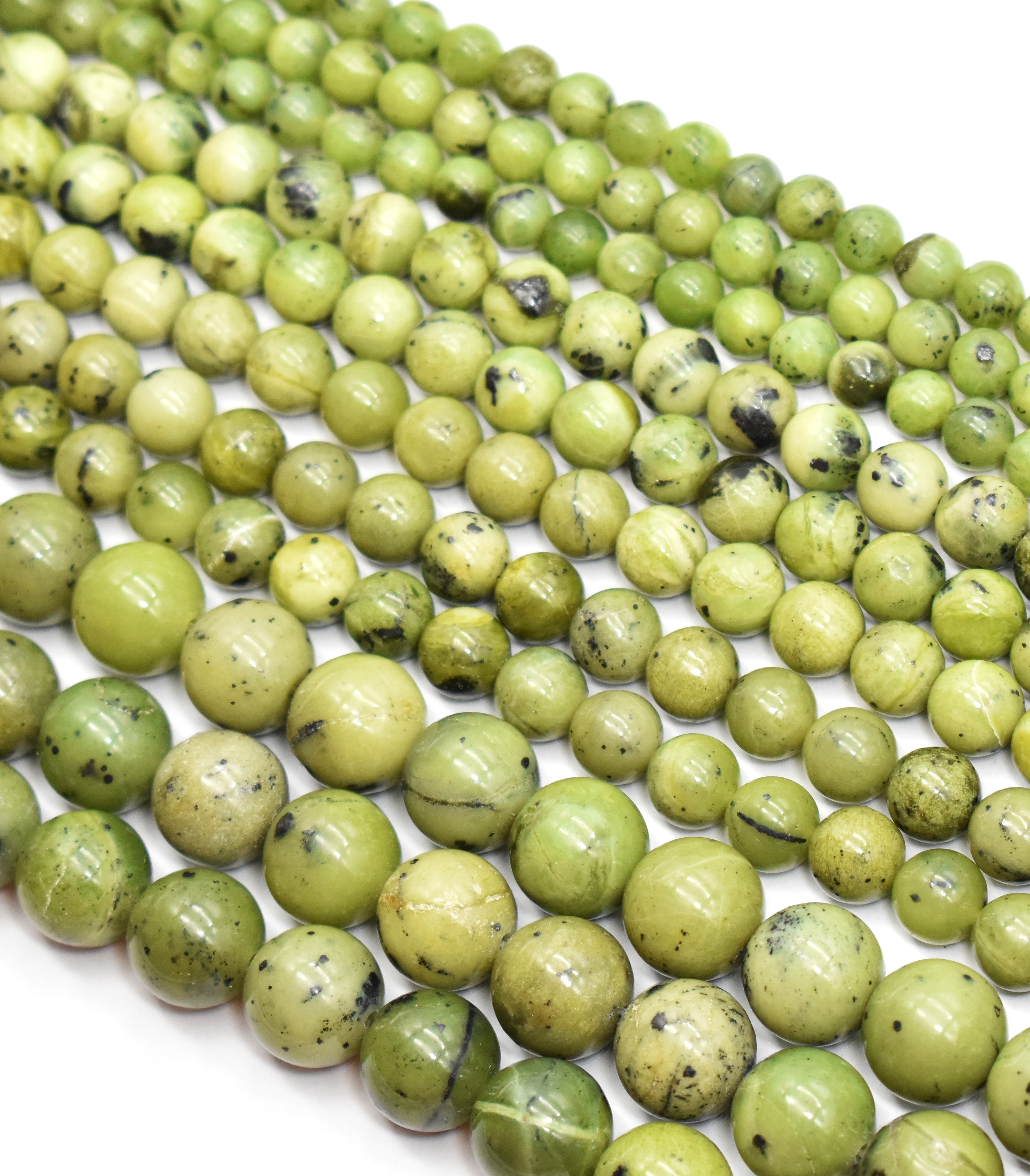 Natural Nephrite Jade Bead 16 Inch Strands Green Top Quality 6mm To 15 mm ( All Sizes Available ) Crystals Beads For Jewelry