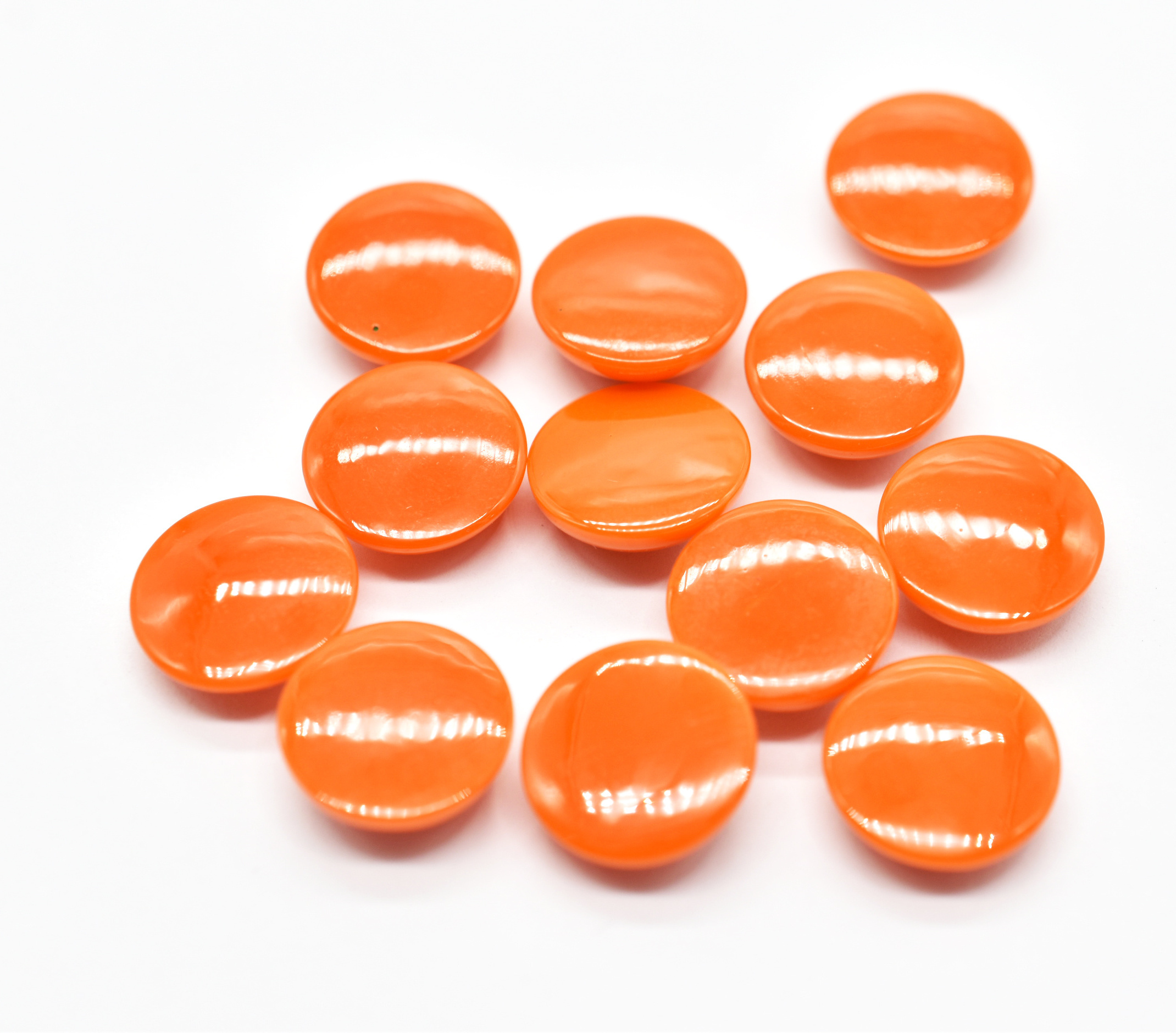 Synthetic Orange Coral Gemstone Cabochon Round Shape Cabochon All Calibrated MM Size Available In Custom.