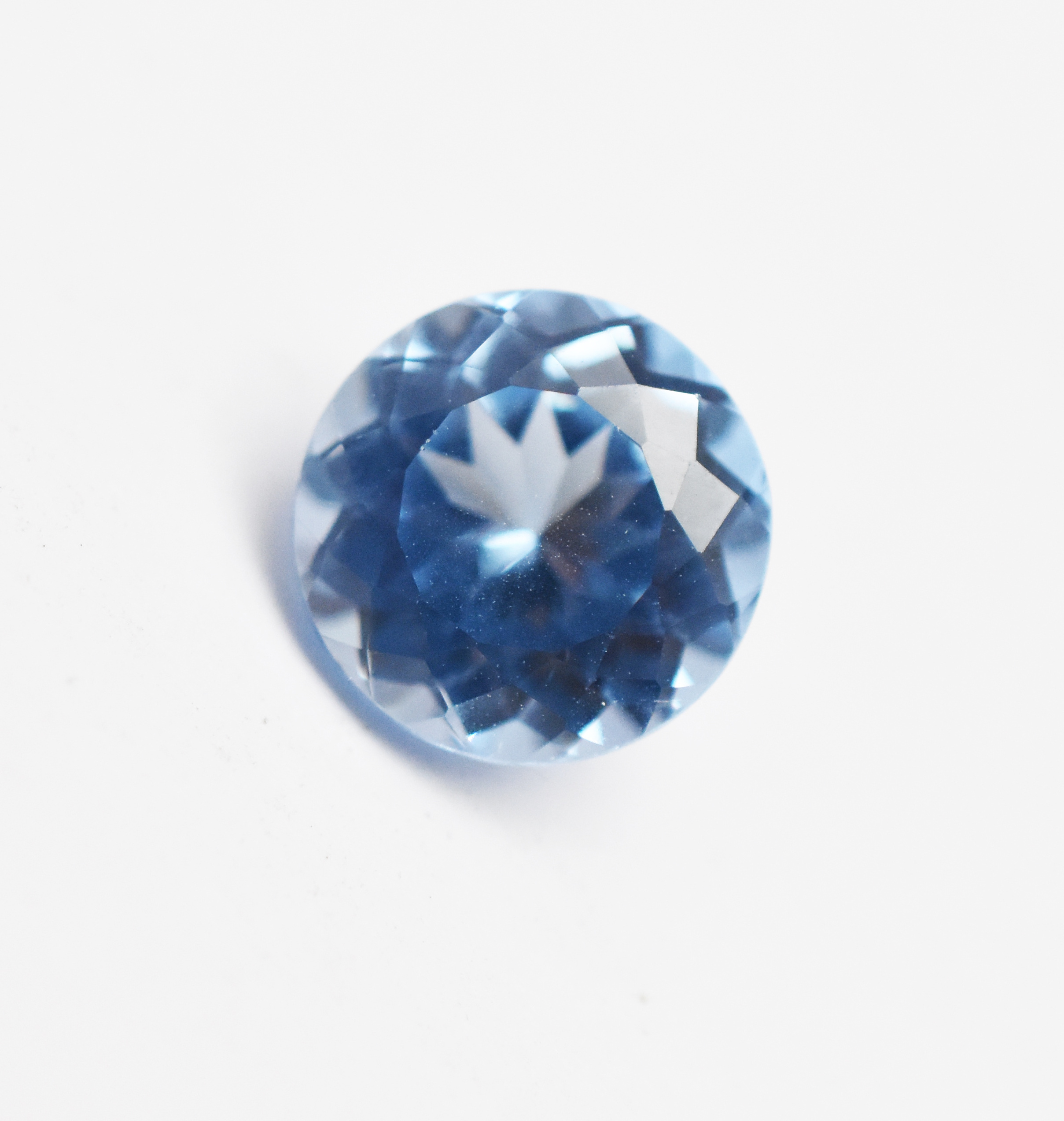 Lab Grown Blue Spinal Diamond Cut Gemstone 7 mm 8 mm 9 mm 10 mm 12 mm 14 mm 16 mm Calibrated Round Loose Gemstone For Jewelry