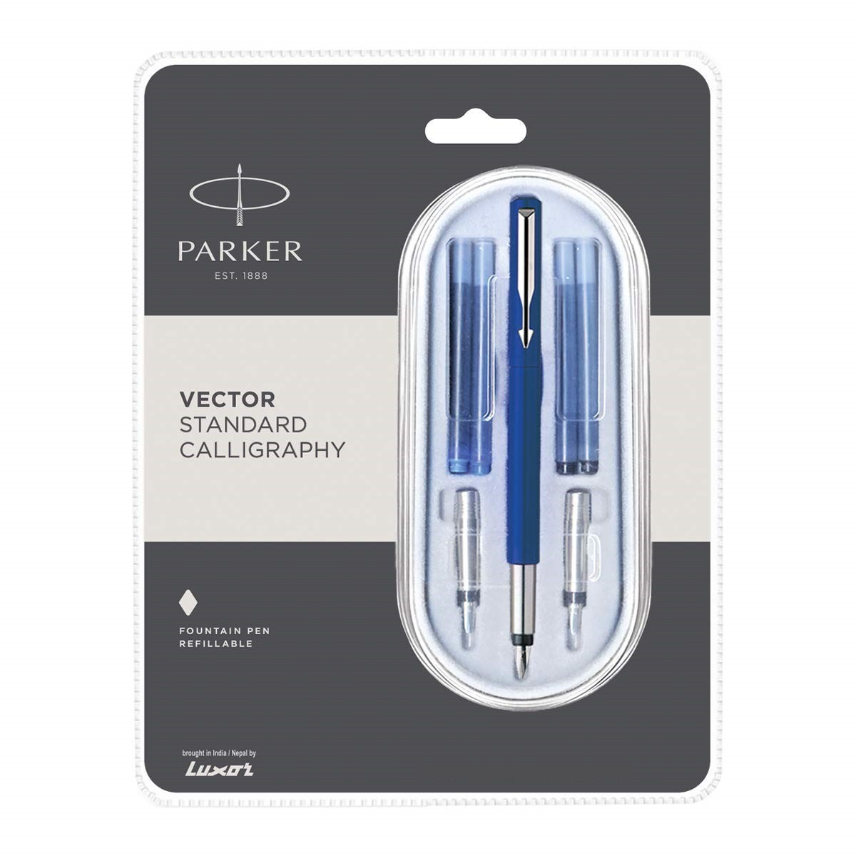 Fountain Pens Parker Vector Standard Calligraphy Fountain Pens With Blue & Black Ink Cartridge & Extra Nib (medium&broad)