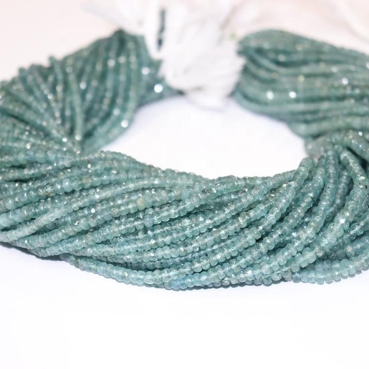 Natural Paraiba Blue Tourmaline Faceted 3mm Rondelle Beads Indicolite Gemstone 15.5 Strand