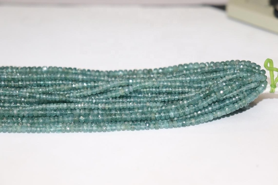 Natural Paraiba Blue Tourmaline Faceted 3mm Rondelle Beads Indicolite Gemstone 15.5 Strand