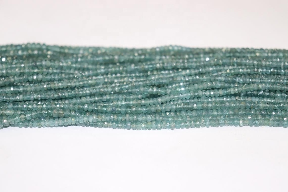 Natural Paraiba Blue Tourmaline Faceted 3mm Rondelle Beads Indicolite Gemstone 15.5 Strand